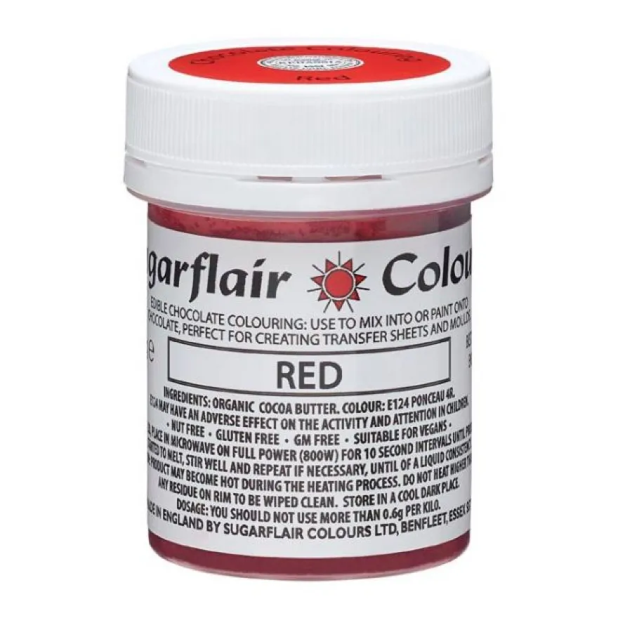 Chokoladefarve Rød 35g – Sugarflair