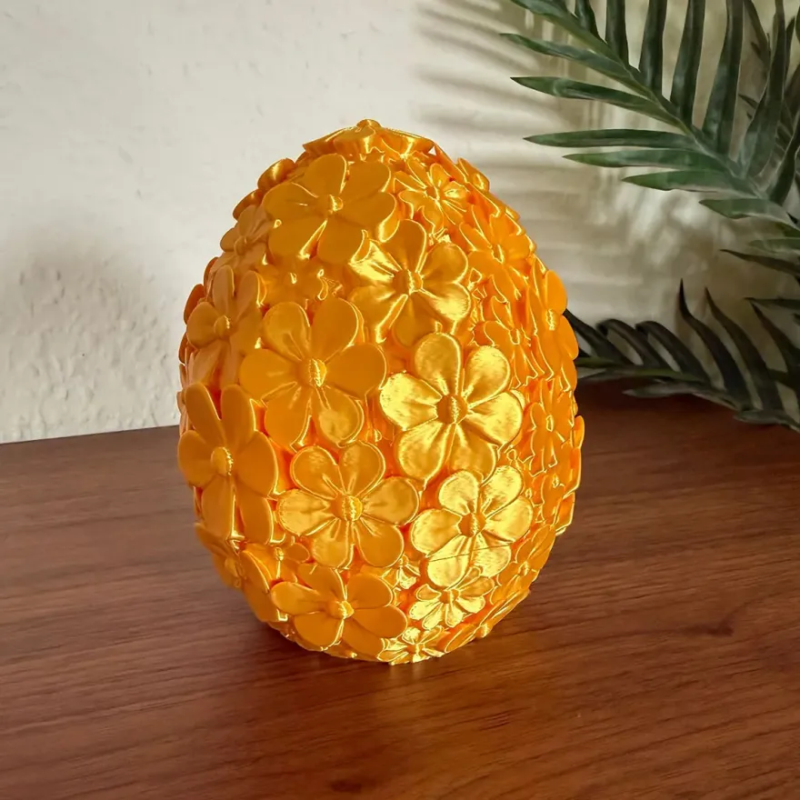 3D Printet Marguerit Påskeæg – Daisy Bloom Container – Valgfri Farve