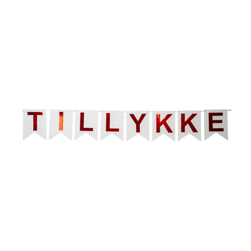 Flagbanner med “Tillykke” 6 m.