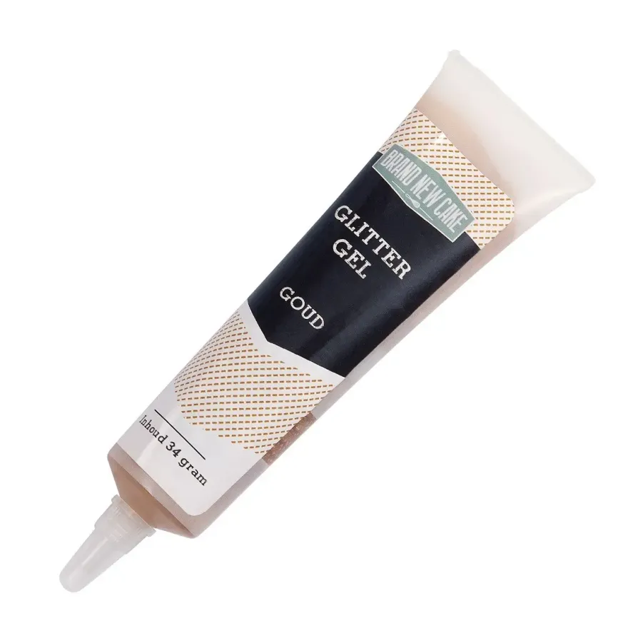 Glitter Gel på Tube (Guld, 34g) – Spiselig Glimmer