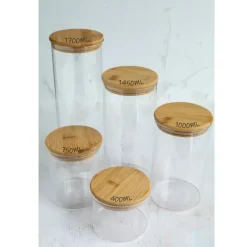 Opbevaringsglas med Bambuslåg (400 ml) – BrandNewCake